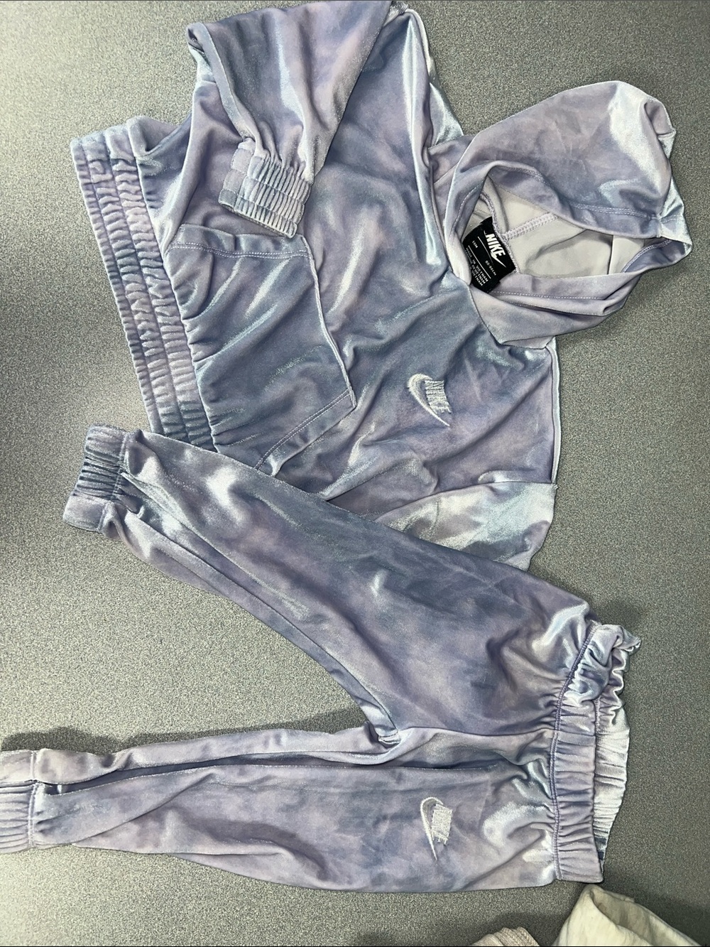 Nike Kids Purple Velour Hoodie & Joggers